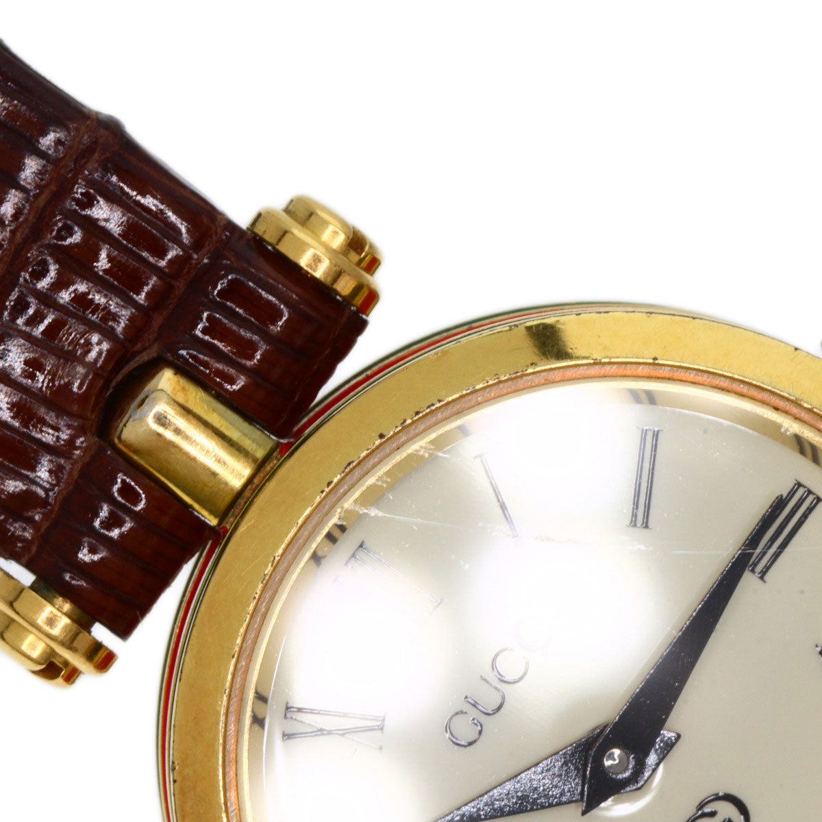 GUCCI Sherry line Watches  Gold Plated/Leather Ladies