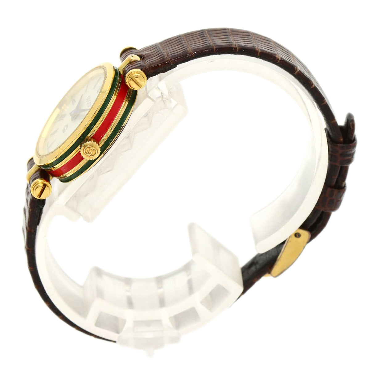 GUCCI Sherry line Watches  Gold Plated/Leather Ladies