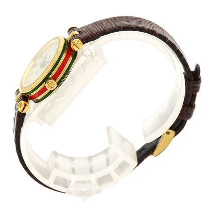 GUCCI Sherry line Watches  Gold Plated/Leather Ladies