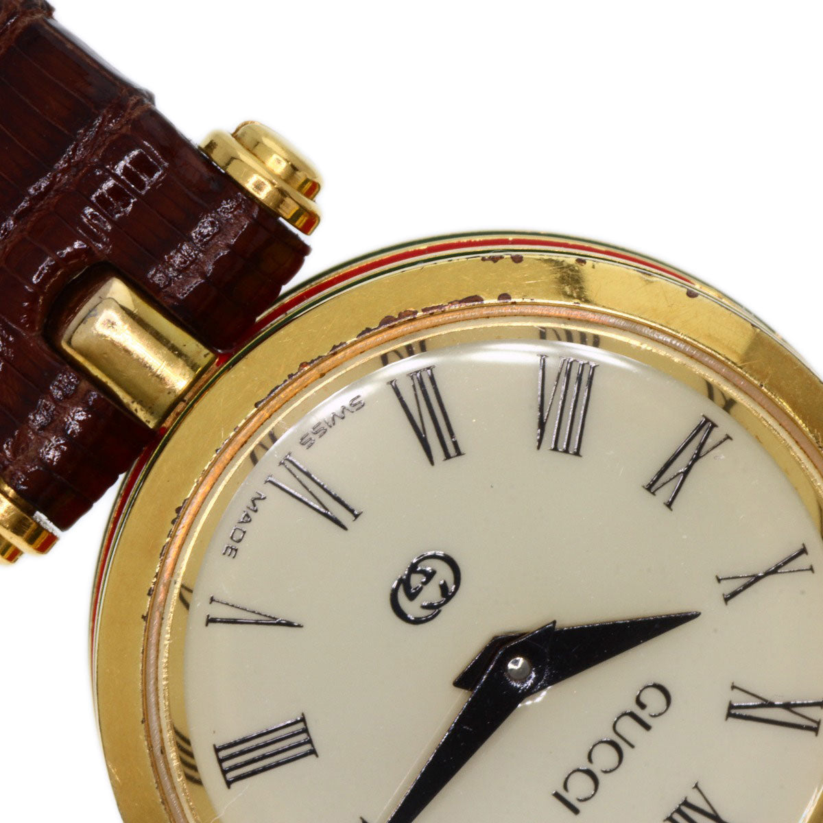 GUCCI Sherry line Watches  Gold Plated/Leather Ladies
