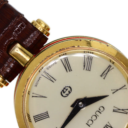 GUCCI Sherry line Watches  Gold Plated/Leather Ladies