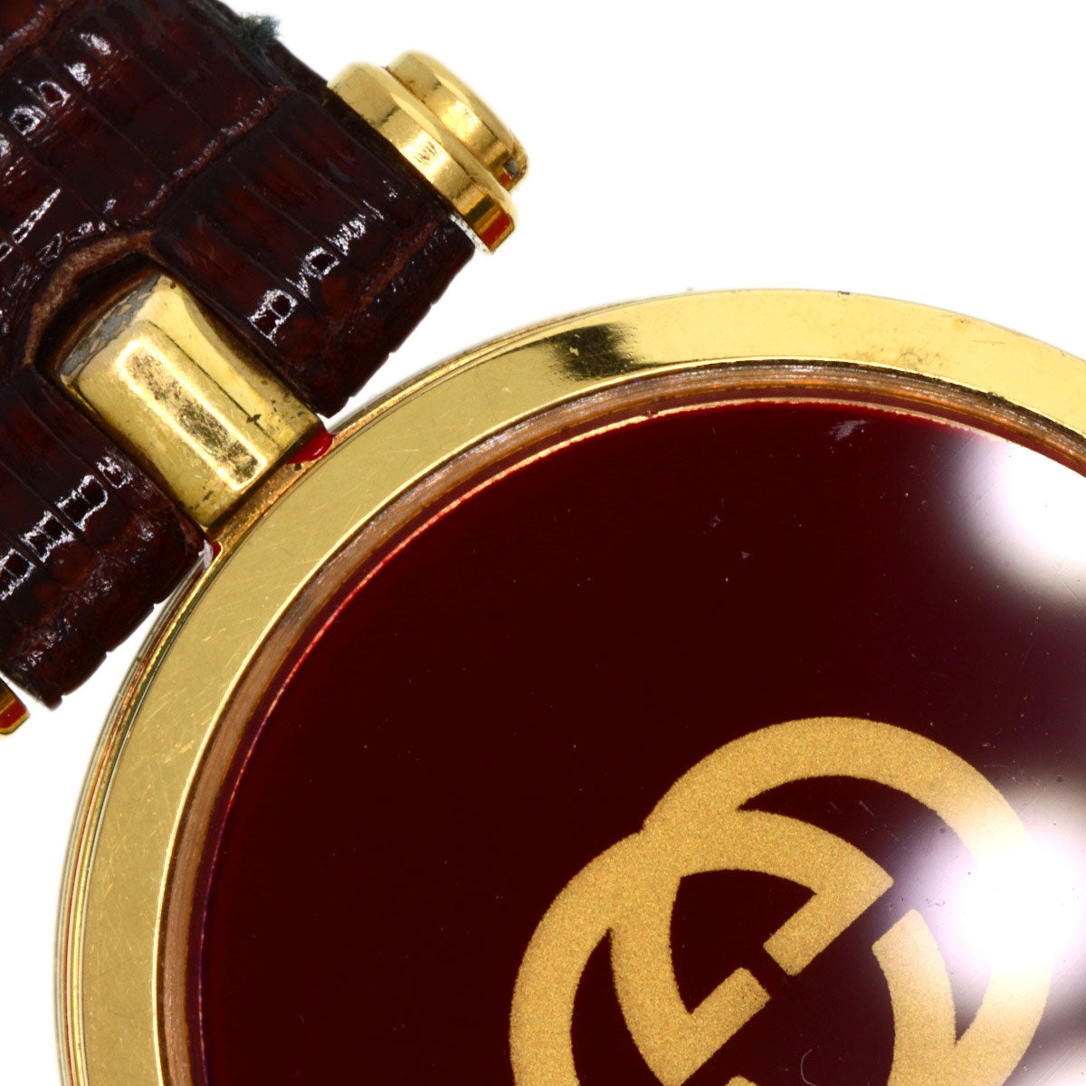 GUCCI Sherry line Watches  Gold Plated/Leather Ladies