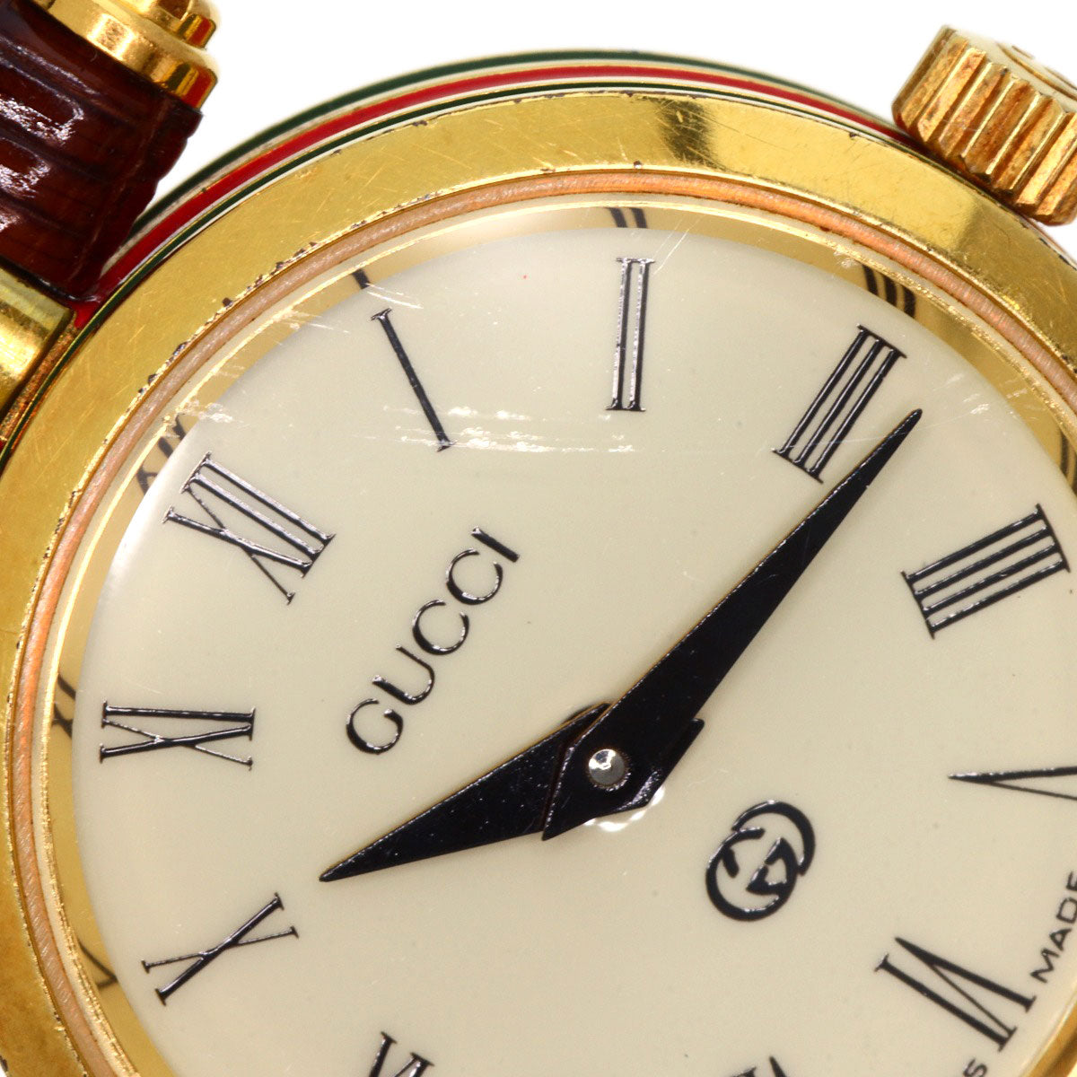 GUCCI Sherry line Watches  Gold Plated/Leather Ladies