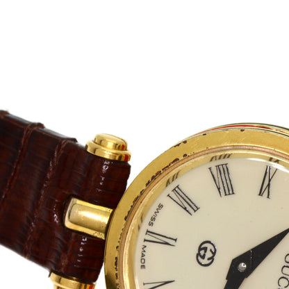 GUCCI Sherry line Watches  Gold Plated/Leather Ladies