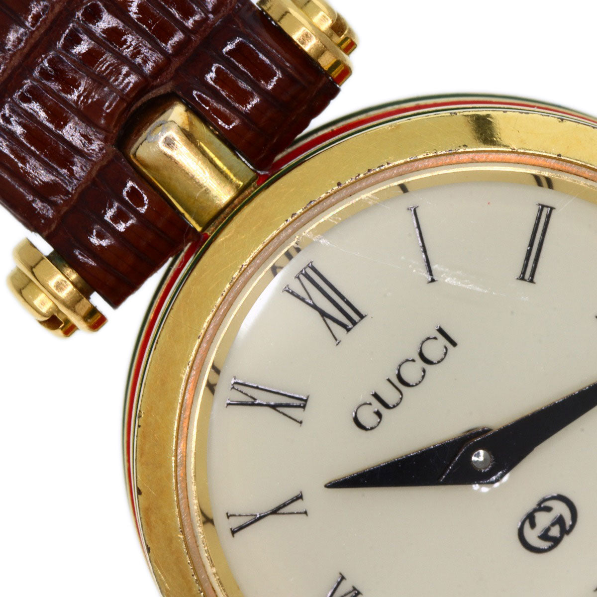 GUCCI Sherry line Watches  Gold Plated/Leather Ladies