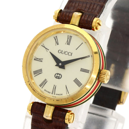 GUCCI Sherry line Watches  Gold Plated/Leather Ladies