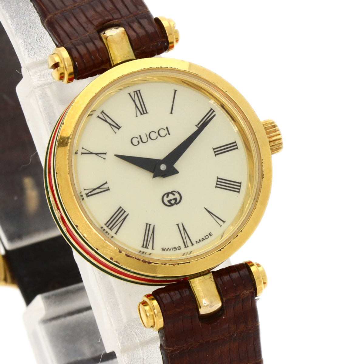 GUCCI Sherry line Watches  Gold Plated/Leather Ladies