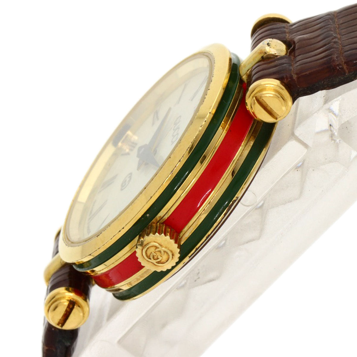 GUCCI Sherry line Watches  Gold Plated/Leather Ladies