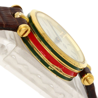 GUCCI Sherry line Watches  Gold Plated/Leather Ladies