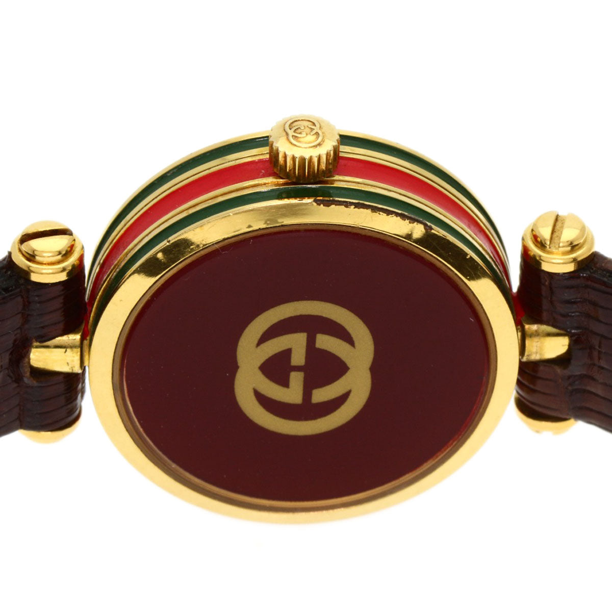 GUCCI Sherry line Watches  Gold Plated/Leather Ladies