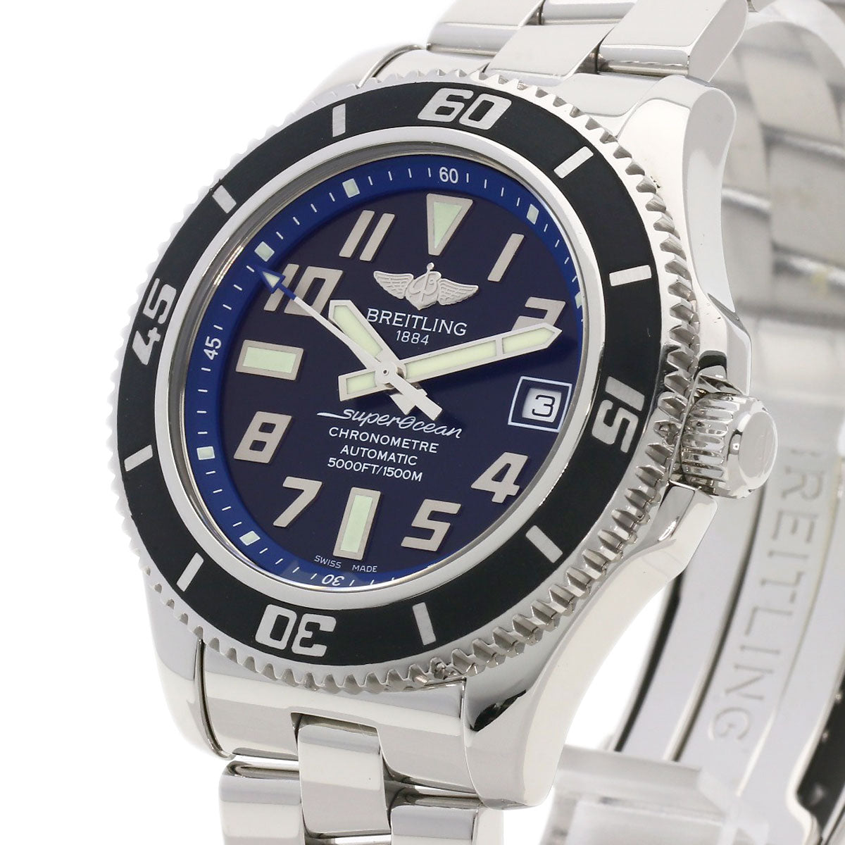 BREITLING Super Ocean 42 Abyss Blue Watches A187B30PRS A17364 Stainless Steel/Stainless Steel mens