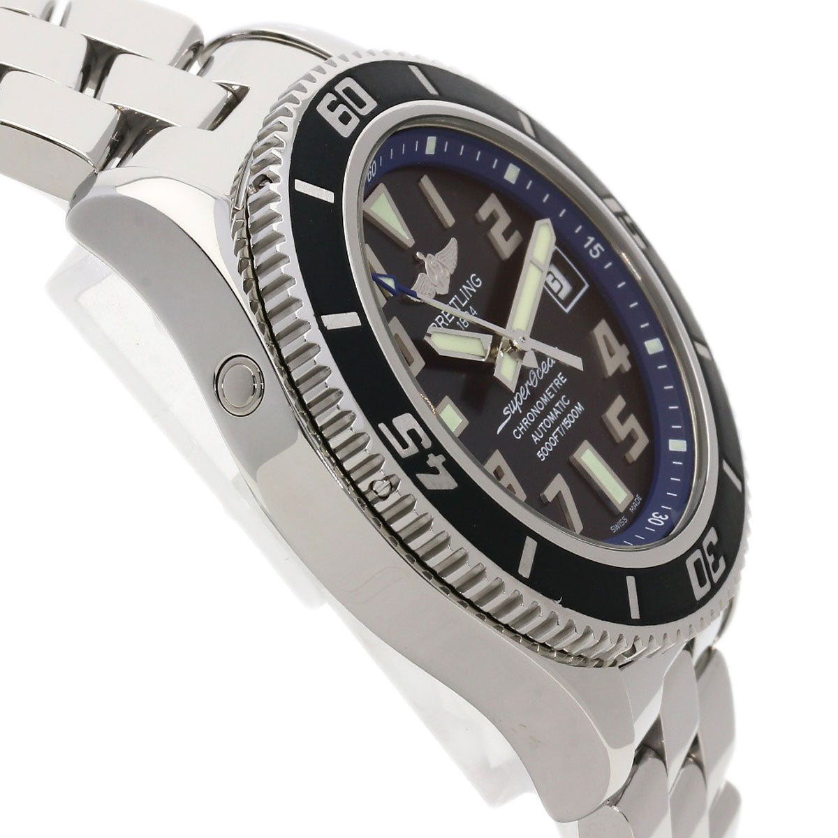 BREITLING Super Ocean 42 Abyss Blue Watches A187B30PRS A17364 Stainless Steel/Stainless Steel mens