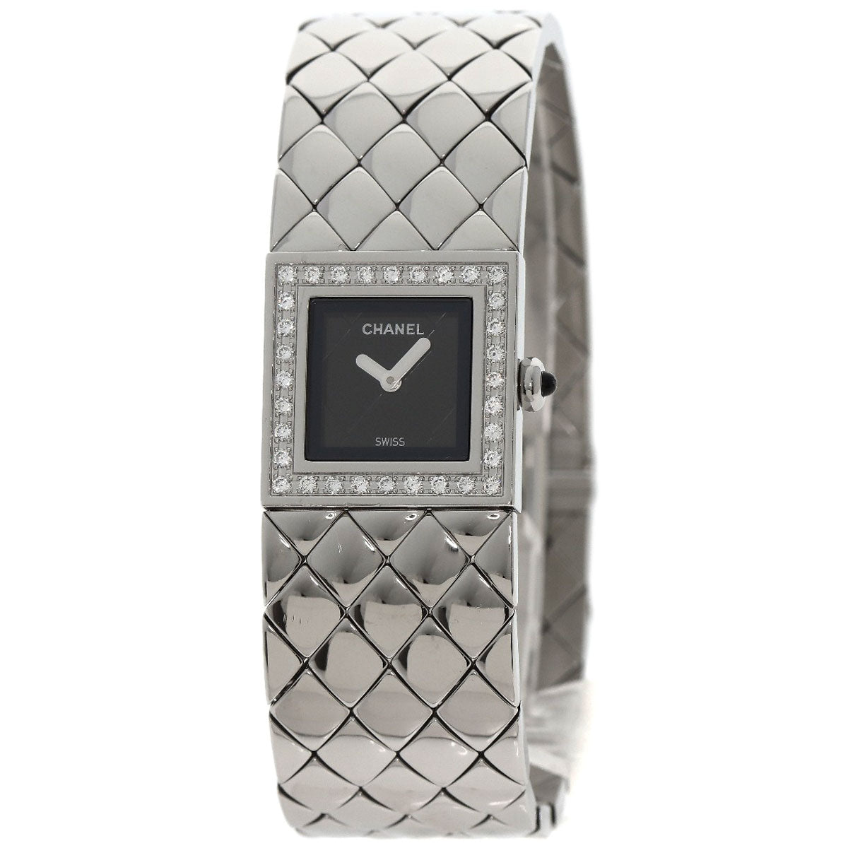 CHANEL Matelasse Diamond Watches H0489 Stainless Steel/Stainless Steel Ladies