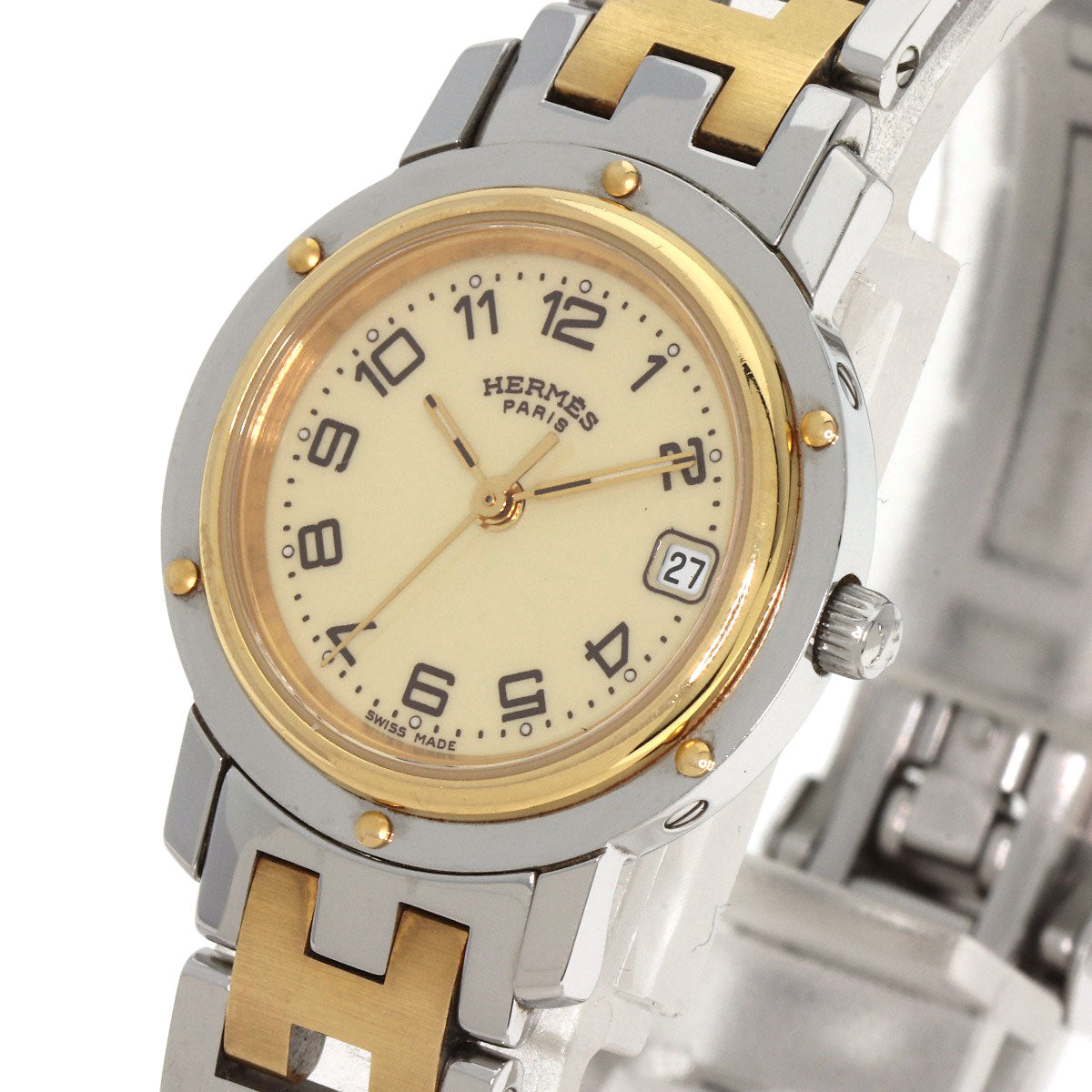 HERMES Clipper Watches CL4.220 Stainless Steel/SSxGP Ladies