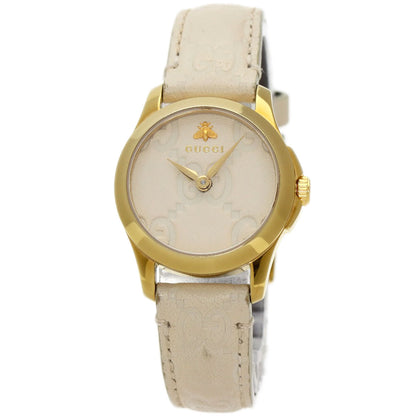 GUCCI G timeless Watches YA126580 Gold Plated/Leather Ladies