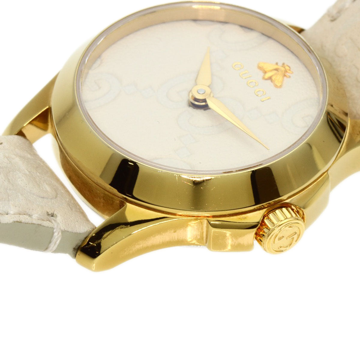 GUCCI G timeless Watches YA126580 Gold Plated/Leather Ladies