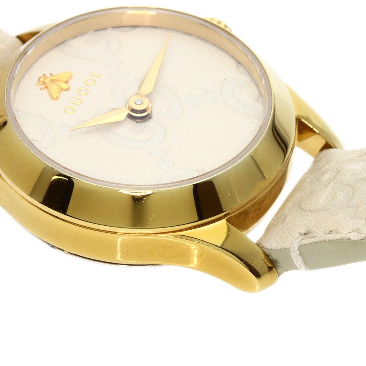 GUCCI G timeless Watches YA126580 Gold Plated/Leather Ladies