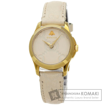 GUCCI G timeless Watches YA126580 Gold Plated/Leather Ladies