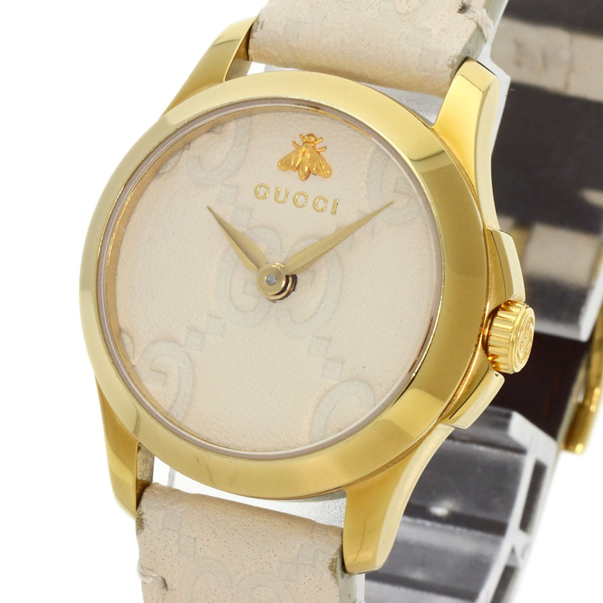 GUCCI G timeless Watches YA126580 Gold Plated/Leather Ladies