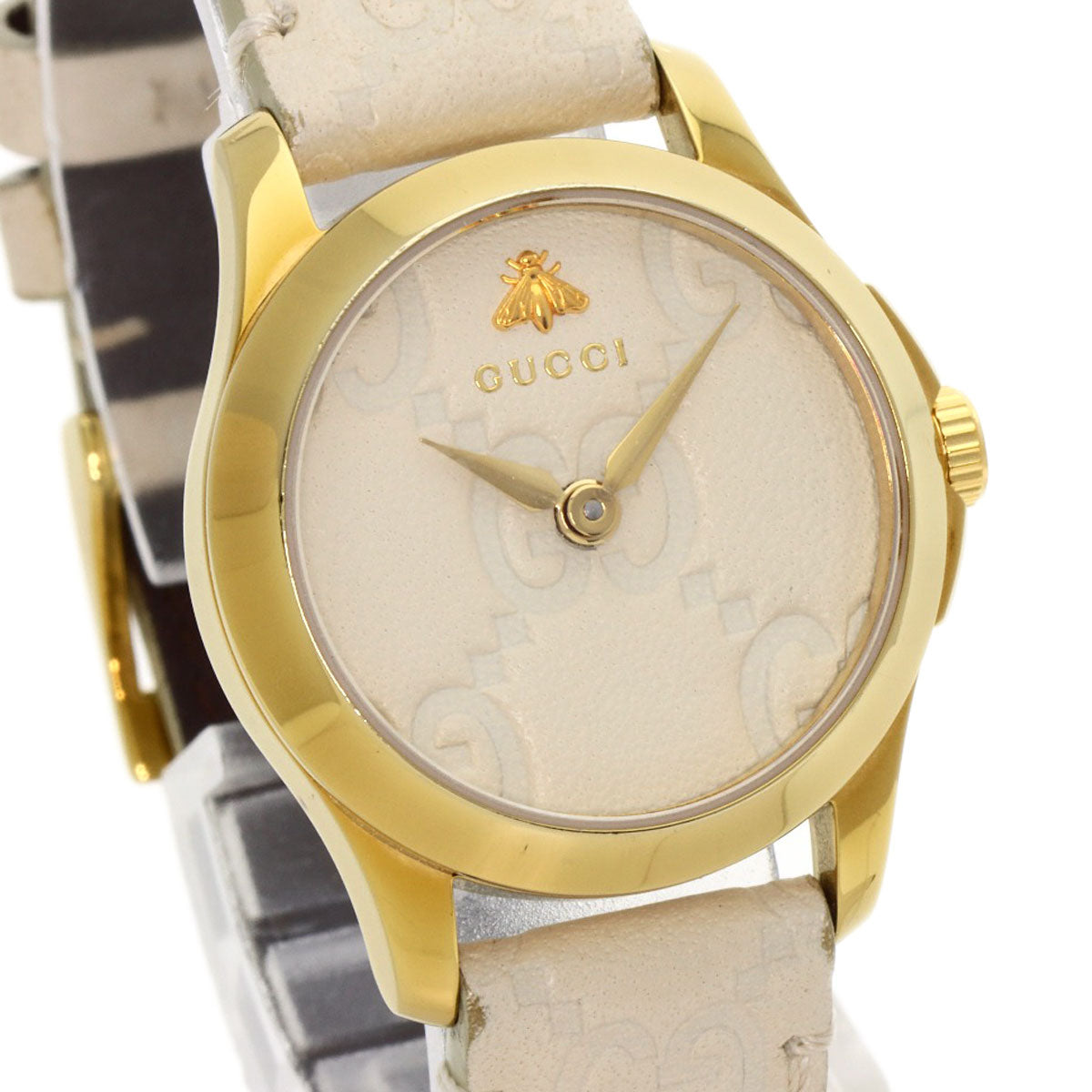 GUCCI G timeless Watches YA126580 Gold Plated/Leather Ladies