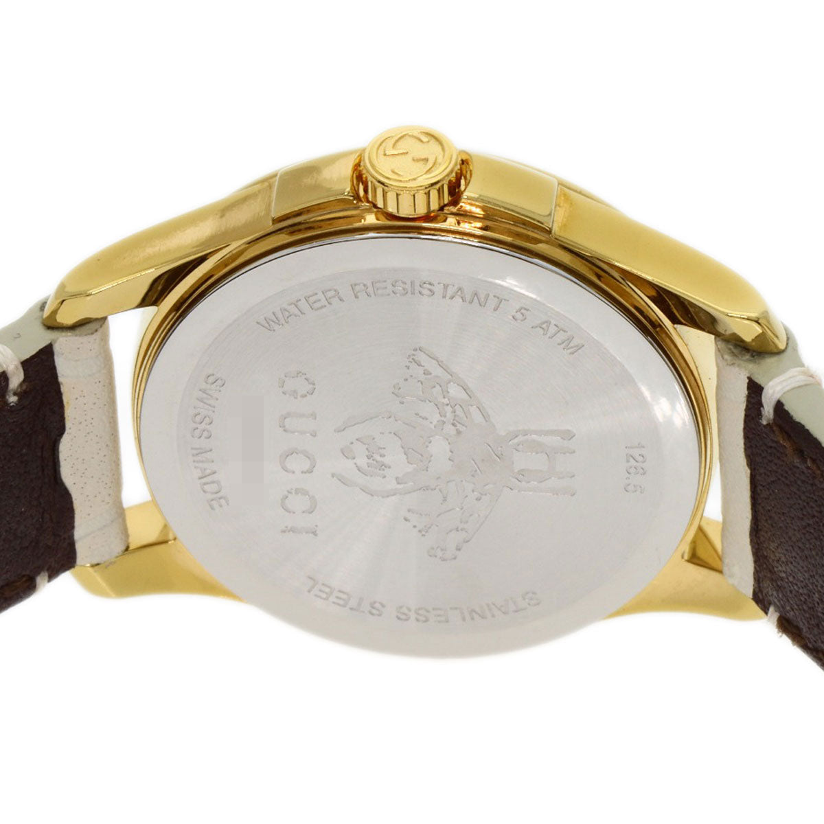 GUCCI G timeless Watches YA126580 Gold Plated/Leather Ladies