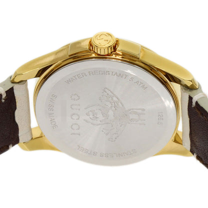 GUCCI G timeless Watches YA126580 Gold Plated/Leather Ladies