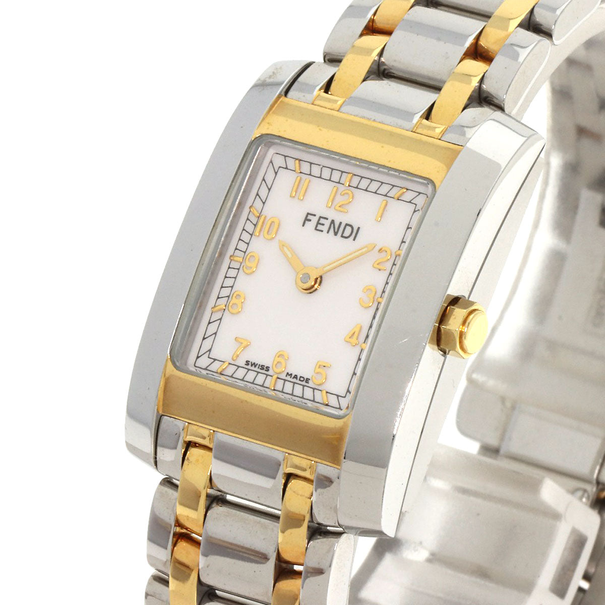 FENDI Square Face Two-Tone Watches 7000L Stainless Steel/SSxGP Ladies