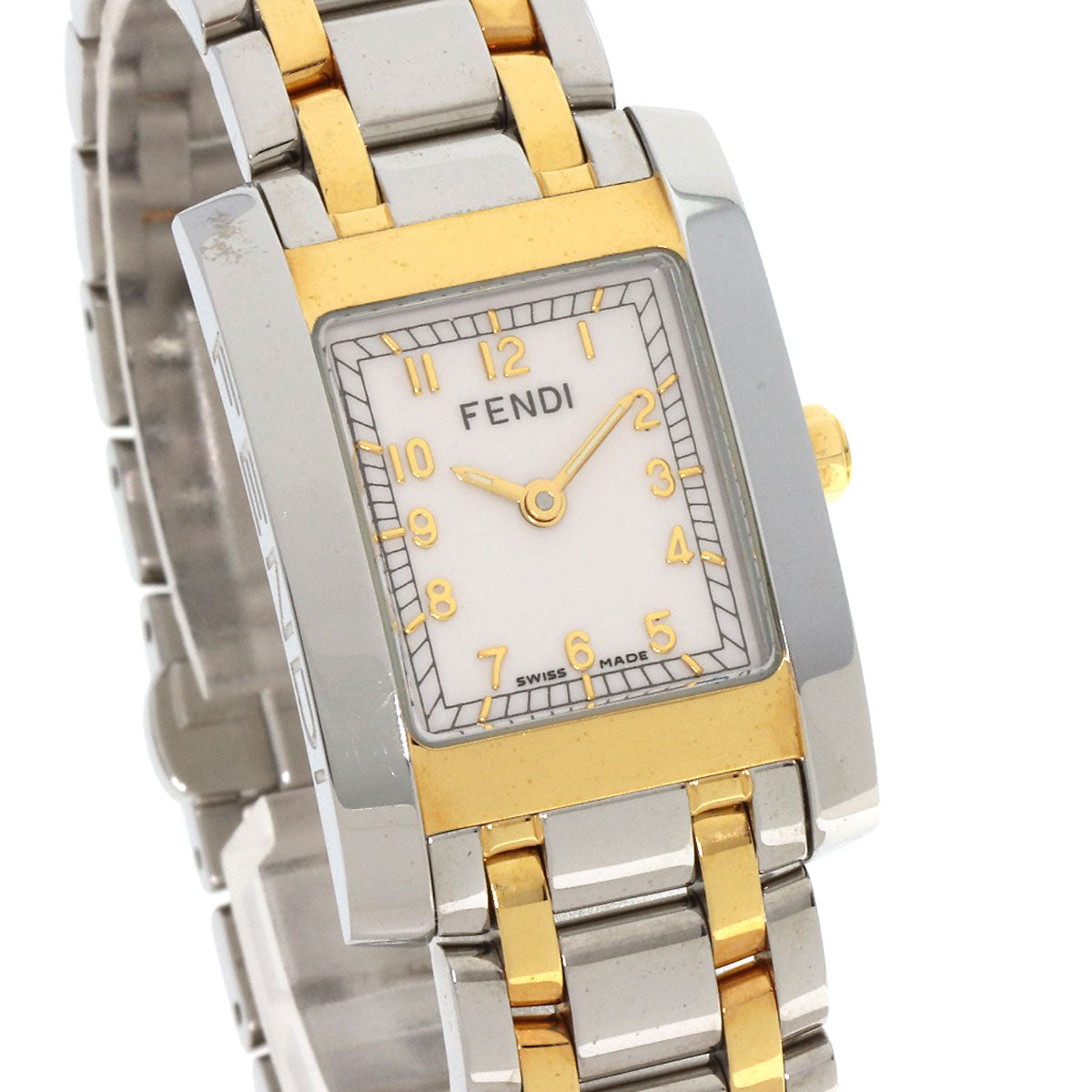 FENDI Square Face Two-Tone Watches 7000L Stainless Steel/SSxGP Ladies