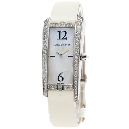HARRY WINSTON Avenue Traffic Watches 340/LQW.M/D3.1 K18 White Gold/Leather Ladies