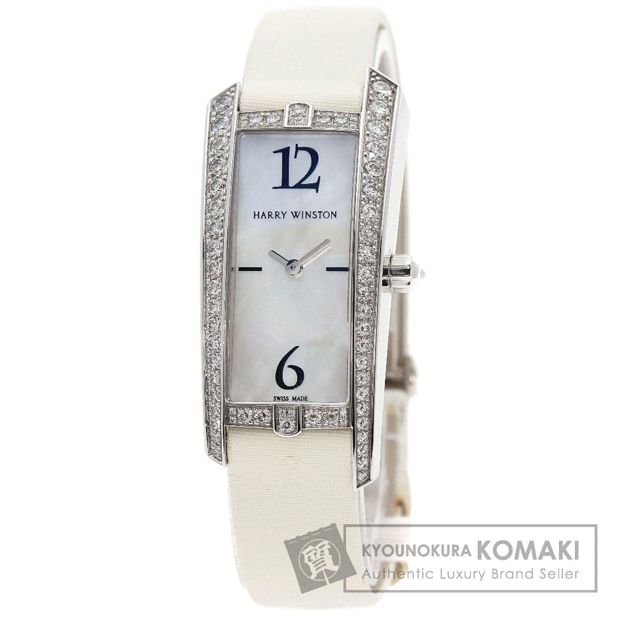 HARRY WINSTON Avenue Traffic Watches 340/LQW.M/D3.1 K18 White Gold/Leather Ladies