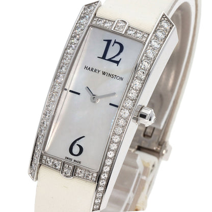 HARRY WINSTON Avenue Traffic Watches 340/LQW.M/D3.1 K18 White Gold/Leather Ladies