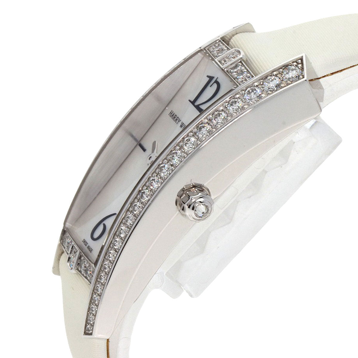 HARRY WINSTON Avenue Traffic Watches 340/LQW.M/D3.1 K18 White Gold/Leather Ladies