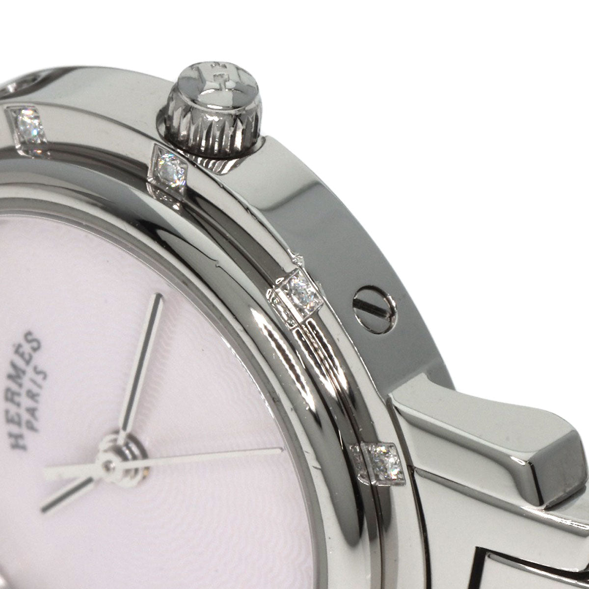 HERMES Clipper Nacre 12P Diamond Watches CL4.230 Stainless Steel/Stainless Steel Ladies