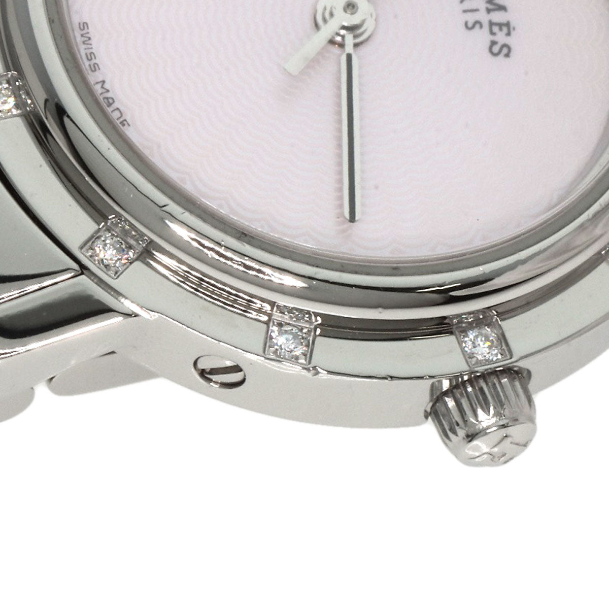 HERMES Clipper Nacre 12P Diamond Watches CL4.230 Stainless Steel/Stainless Steel Ladies