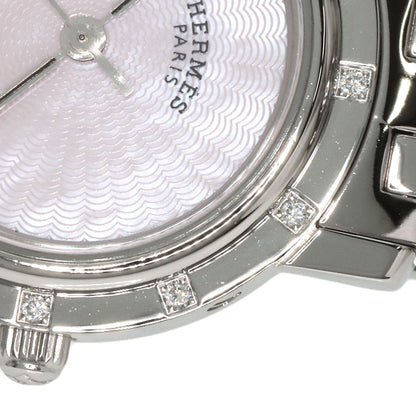 HERMES Clipper Nacre 12P Diamond Watches CL4.230 Stainless Steel/Stainless Steel Ladies