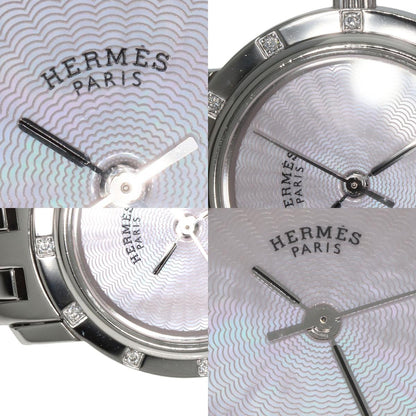 HERMES Clipper Nacre 12P Diamond Watches CL4.230 Stainless Steel/Stainless Steel Ladies