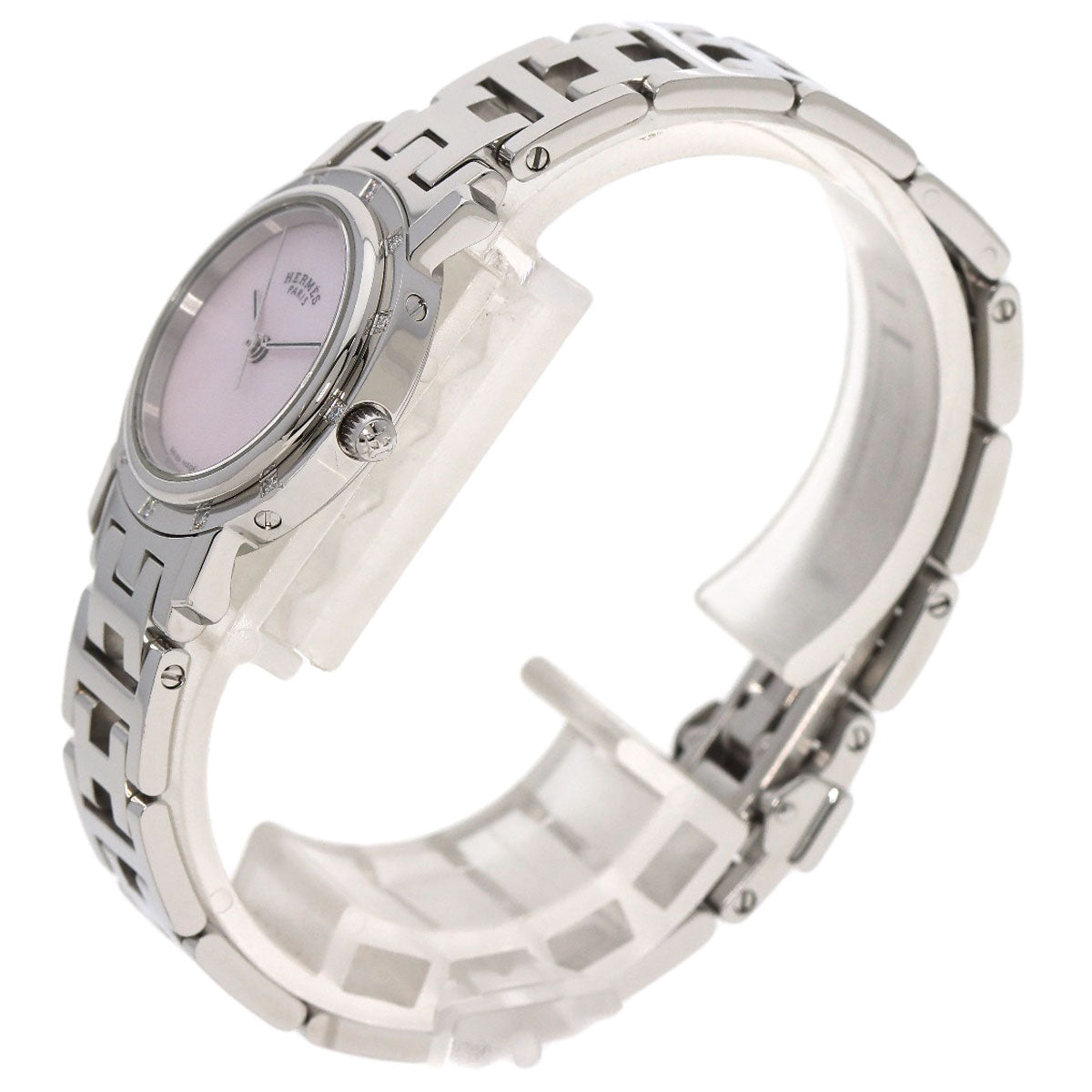 HERMES Clipper Nacre 12P Diamond Watches CL4.230 Stainless Steel/Stainless Steel Ladies