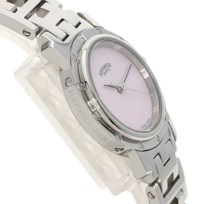 HERMES Clipper Nacre 12P Diamond Watches CL4.230 Stainless Steel/Stainless Steel Ladies
