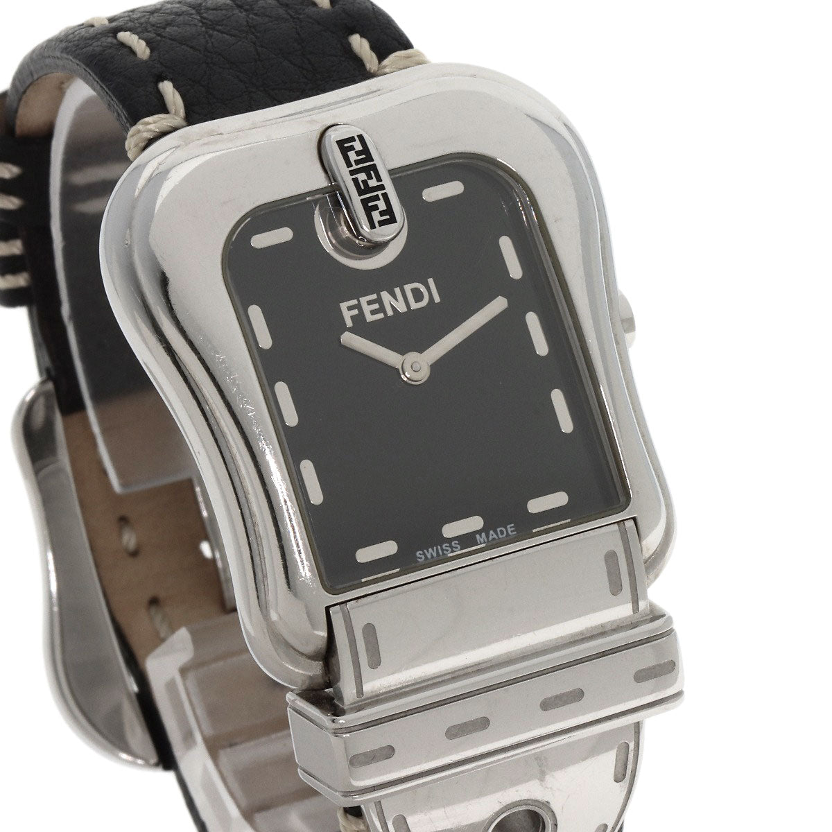 FENDI Buckle motif Watches 3800G Stainless Steel/Leather Ladies