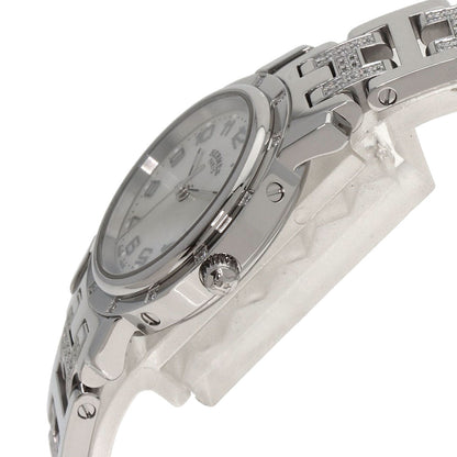 HERMES Clipper Nacre Diamond Watches CL4.230 Stainless Steel/SSxDiamond Ladies