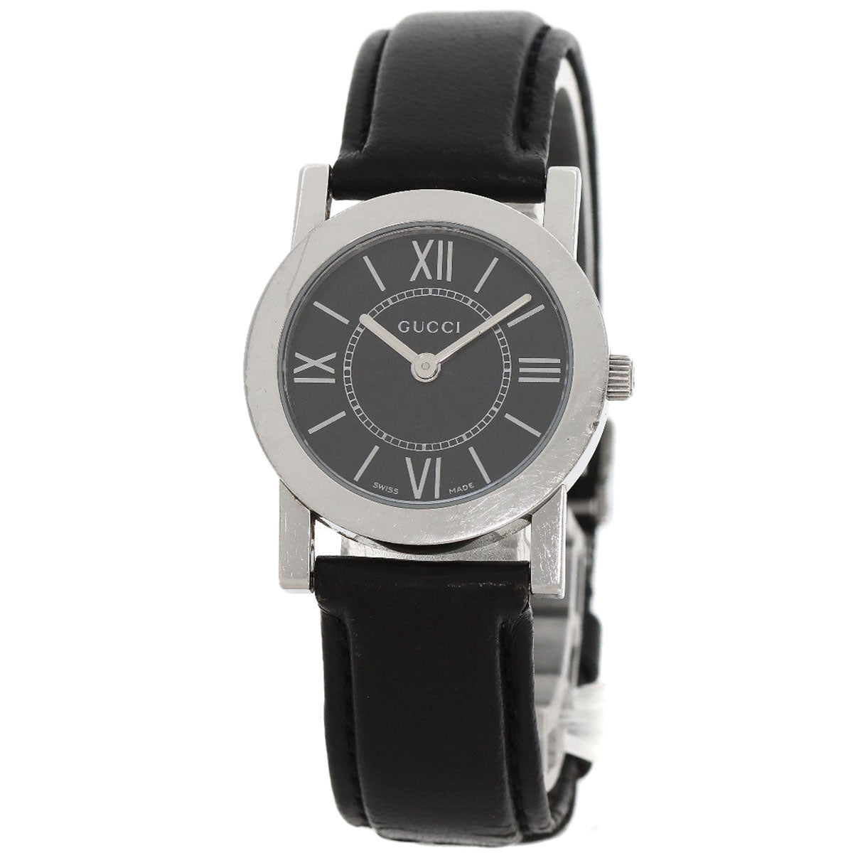GUCCI Round face Watches 5200L.1 Stainless Steel/Leather Ladies