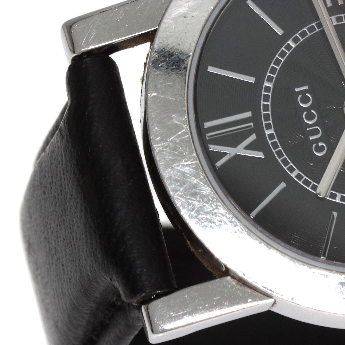 GUCCI Round face Watches 5200L.1 Stainless Steel/Leather Ladies