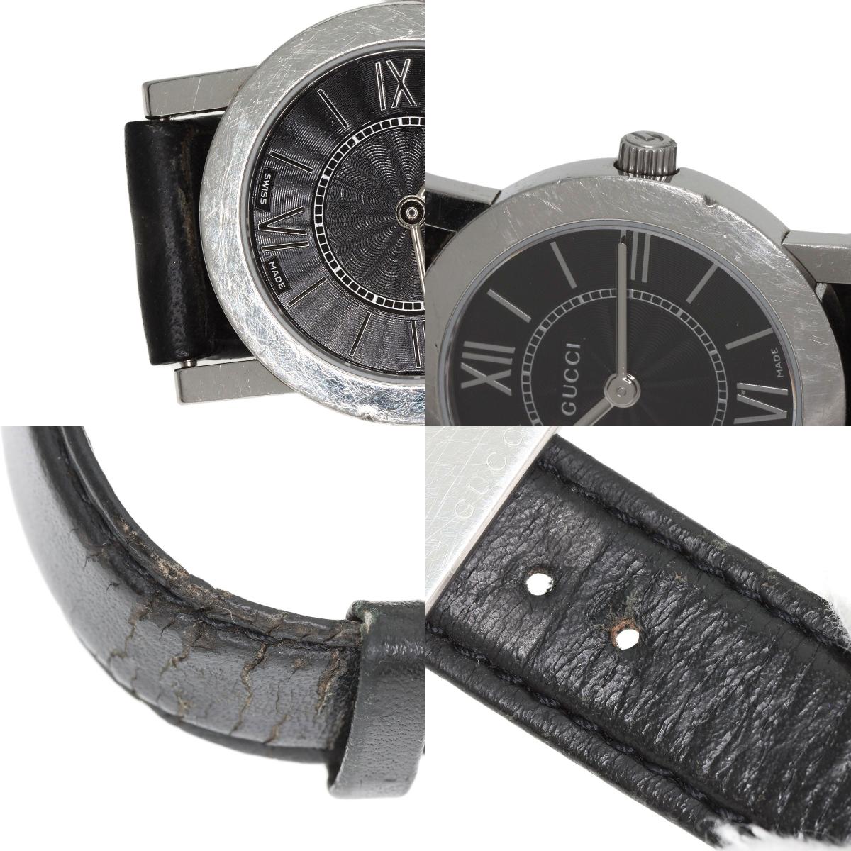 GUCCI Round face Watches 5200L.1 Stainless Steel/Leather Ladies