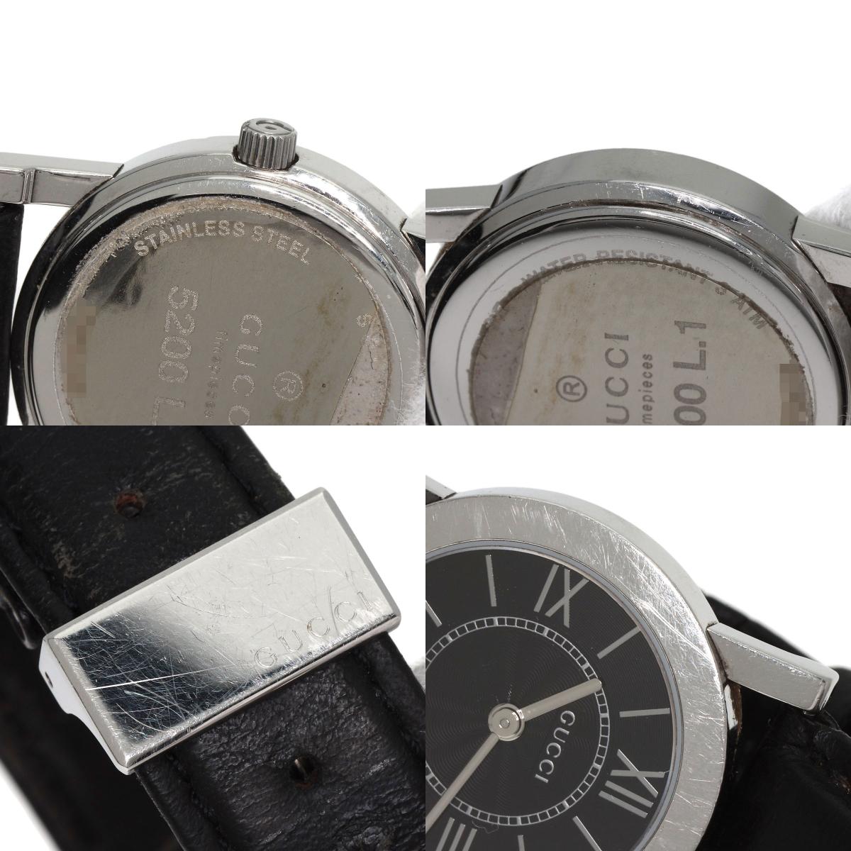 GUCCI Round face Watches 5200L.1 Stainless Steel/Leather Ladies