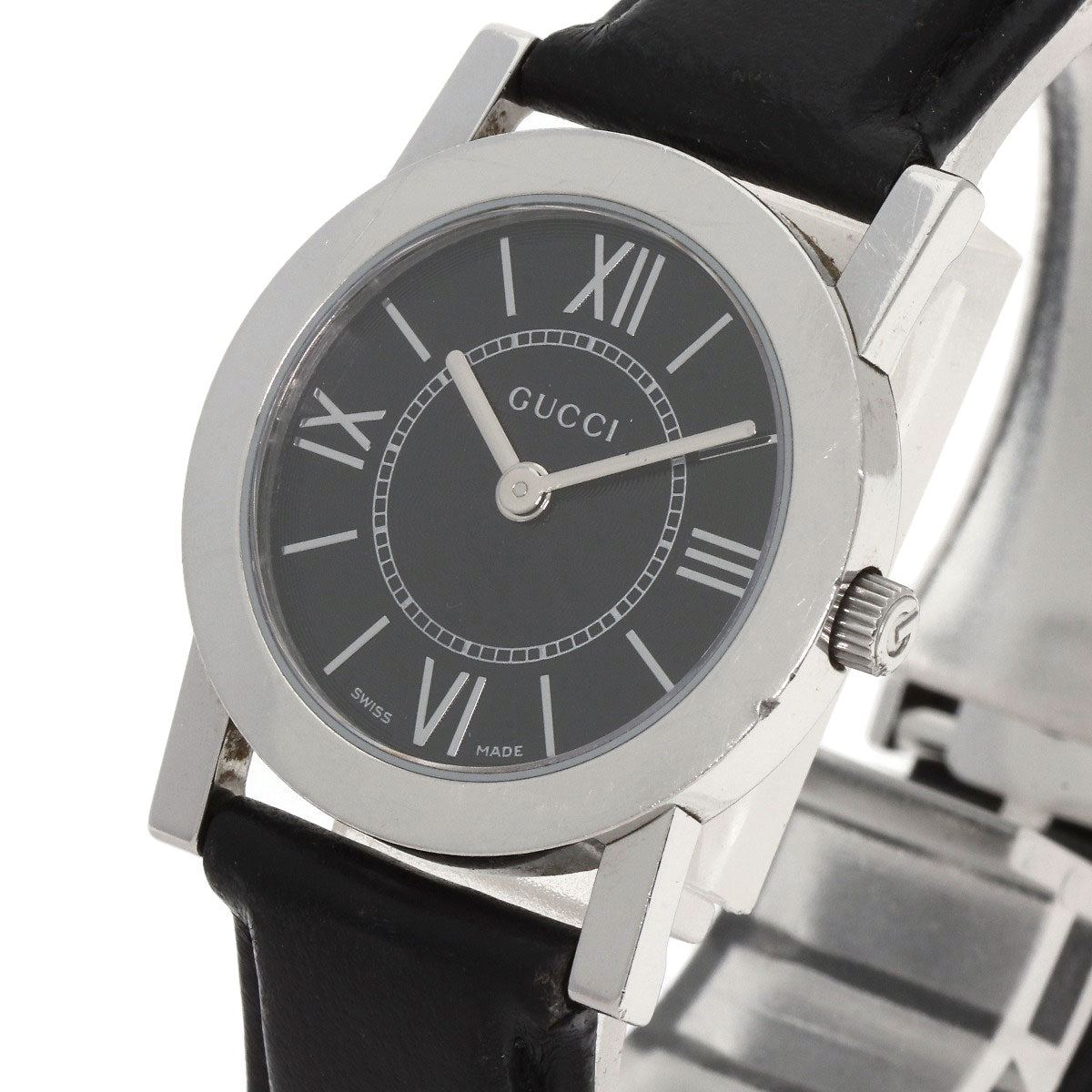 GUCCI Round face Watches 5200L.1 Stainless Steel/Leather Ladies