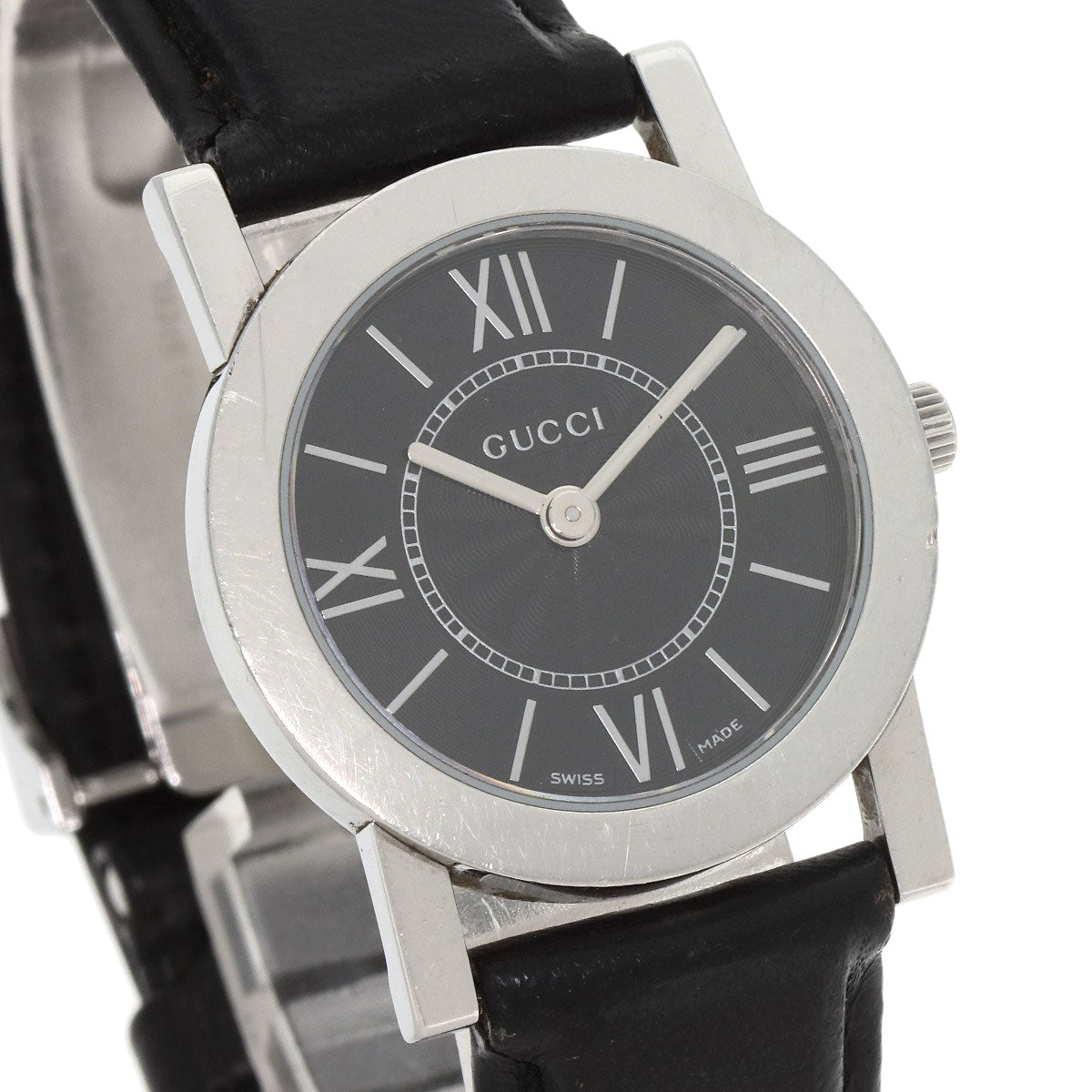 GUCCI Round face Watches 5200L.1 Stainless Steel/Leather Ladies