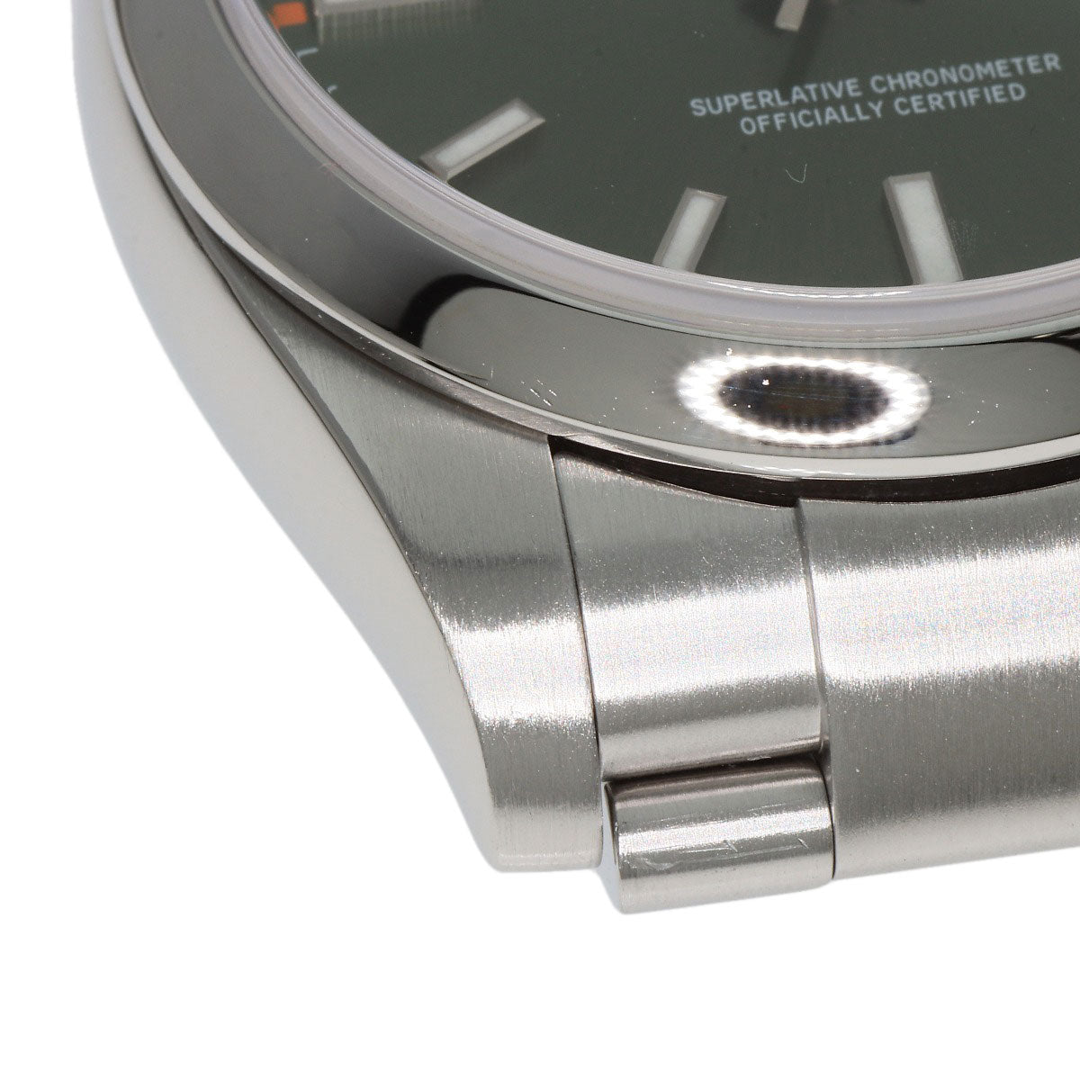 ROLEX Oyster Perpetual Olive Green Watches 114200 Stainless Steel/Stainless Steel mens