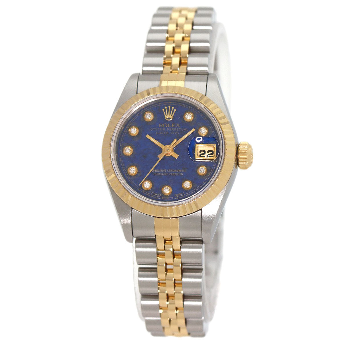 ROLEX Datejust 10P Diamond Lapis Lazuli & Azure stone Rare Manufacturer Complete Watches 69173G Stainless Steel/SSxK18YG Ladies