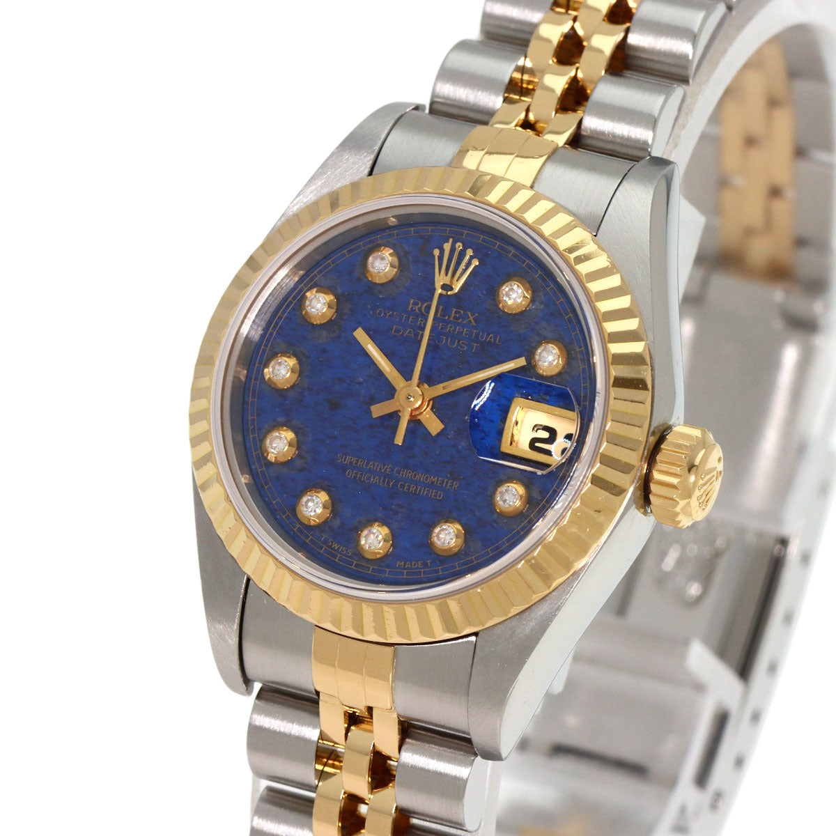 ROLEX Datejust 10P Diamond Lapis Lazuli & Azure stone Rare Manufacturer Complete Watches 69173G Stainless Steel/SSxK18YG Ladies