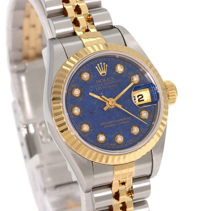 ROLEX Datejust 10P Diamond Lapis Lazuli & Azure stone Rare Manufacturer Complete Watches 69173G Stainless Steel/SSxK18YG Ladies